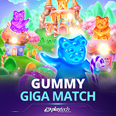 Gummy Giga Match slot cover art on Burnas